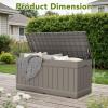 imageDevoko 30 Gallon Resin Deck Box Outdoor Indoor Waterproof Storage Box for Patio Furniture Pool Accessories Storage for Cushion Garden Tools 30 Gallon BrownLight Brown