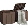 imageDevoko 30 Gallon Resin Deck Box Outdoor Indoor Waterproof Storage Box for Patio Furniture Pool Accessories Storage for Cushion Garden Tools 30 Gallon BrownBrown