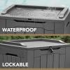 imageDevoko 30 Gallon Resin Deck Box Outdoor Indoor Waterproof Storage Box for Patio Furniture Pool Accessories Storage for Cushion Garden Tools 30 Gallon BrownGrey
