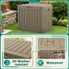 imageDevoko 30 Gallon Resin Deck Box Outdoor Indoor Waterproof Storage Box for Patio Furniture Pool Accessories Storage for Cushion Garden Tools 30 Gallon BrownBrown