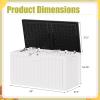 imageDevoko 30 Gallon Resin Deck Box Outdoor Indoor Waterproof Storage Box for Patio Furniture Pool Accessories Storage for Cushion Garden Tools 30 Gallon BrownWhite with Black Top