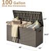imageDevoko 30 Gallon Resin Deck Box Outdoor Indoor Waterproof Storage Box for Patio Furniture Pool Accessories Storage for Cushion Garden Tools 30 Gallon BrownBrown