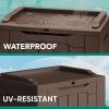 imageDevoko 30 Gallon Resin Deck Box Outdoor Indoor Waterproof Storage Box for Patio Furniture Pool Accessories Storage for Cushion Garden Tools 30 Gallon BrownBrown