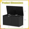 imageDevoko 30 Gallon Resin Deck Box Outdoor Indoor Waterproof Storage Box for Patio Furniture Pool Accessories Storage for Cushion Garden Tools 30 Gallon BrownBlack