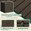 imageDevoko 30 Gallon Resin Deck Box Outdoor Indoor Waterproof Storage Box for Patio Furniture Pool Accessories Storage for Cushion Garden Tools 30 Gallon BrownDeep Brown