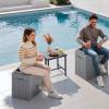 imageDevoko 30 Gallon Resin Deck Box Outdoor Indoor Waterproof Storage Box for Patio Furniture Pool Accessories Storage for Cushion Garden Tools 30 Gallon BrownGrey