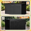 imageDevoko 30 Gallon Resin Deck Box Outdoor Indoor Waterproof Storage Box for Patio Furniture Pool Accessories Storage for Cushion Garden Tools 30 Gallon BrownBlack