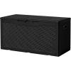 imageDevoko 30 Gallon Resin Deck Box Outdoor Indoor Waterproof Storage Box for Patio Furniture Pool Accessories Storage for Cushion Garden Tools 30 Gallon BrownBlack