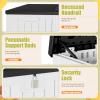 imageDevoko 30 Gallon Resin Deck Box Outdoor Indoor Waterproof Storage Box for Patio Furniture Pool Accessories Storage for Cushion Garden Tools 30 Gallon BrownWhite with Black Top