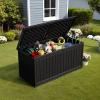 imageDevoko 30 Gallon Resin Deck Box Outdoor Indoor Waterproof Storage Box for Patio Furniture Pool Accessories Storage for Cushion Garden Tools 30 Gallon BrownBlack