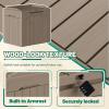imageDevoko 30 Gallon Resin Deck Box Outdoor Indoor Waterproof Storage Box for Patio Furniture Pool Accessories Storage for Cushion Garden Tools 30 Gallon BrownLight Brown