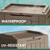 imageDevoko 30 Gallon Resin Deck Box Outdoor Indoor Waterproof Storage Box for Patio Furniture Pool Accessories Storage for Cushion Garden Tools 30 Gallon BrownLight Brown