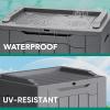 imageDevoko 30 Gallon Resin Deck Box Outdoor Indoor Waterproof Storage Box for Patio Furniture Pool Accessories Storage for Cushion Garden Tools 30 Gallon BrownGrey