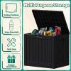 imageDevoko 30 Gallon Resin Deck Box Outdoor Indoor Waterproof Storage Box for Patio Furniture Pool Accessories Storage for Cushion Garden Tools 30 Gallon BrownBlack