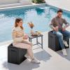 imageDevoko 30 Gallon Resin Deck Box Outdoor Indoor Waterproof Storage Box for Patio Furniture Pool Accessories Storage for Cushion Garden Tools 30 Gallon BrownBlack