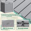 imageDevoko 30 Gallon Resin Deck Box Outdoor Indoor Waterproof Storage Box for Patio Furniture Pool Accessories Storage for Cushion Garden Tools 30 Gallon BrownGray