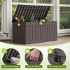imageDevoko 30 Gallon Resin Deck Box Outdoor Indoor Waterproof Storage Box for Patio Furniture Pool Accessories Storage for Cushion Garden Tools 30 Gallon BrownBrown
