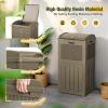 imageDevoko 33 Gallon Outdoor Trash Can with Dual Lid Heavy Duty Waterproof Resin Garbage Bins Outside Hideaway Waste Bins for Patio Outside Pool Backyard and Deck 1 BlackBrown