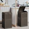 imageDevoko 33 Gallon Outdoor Trash Can with Dual Lid Heavy Duty Waterproof Resin Garbage Bins Outside Hideaway Waste Bins for Patio Outside Pool Backyard and Deck 1 BlackDeep Brown