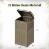 imageDevoko 33 Gallon Outdoor Trash Can with Dual Lid Heavy Duty Waterproof Resin Garbage Bins Outside Hideaway Waste Bins for Patio Outside Pool Backyard and Deck 1 BlackBrown