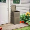 imageDevoko 33 Gallon Outdoor Trash Can with Dual Lid Heavy Duty Waterproof Resin Garbage Bins Outside Hideaway Waste Bins for Patio Outside Pool Backyard and Deck 1 BlackBrown