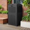 imageDevoko 33 Gallon Outdoor Trash Can with Dual Lid Heavy Duty Waterproof Resin Garbage Bins Outside Hideaway Waste Bins for Patio Outside Pool Backyard and Deck 1 BlackGray