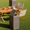imageDevoko 33 Gallon Outdoor Trash Can with Dual Lid Heavy Duty Waterproof Resin Garbage Bins Outside Hideaway Waste Bins for Patio Outside Pool Backyard and Deck 1 BlackBrown