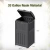 imageDevoko 33 Gallon Outdoor Trash Can with Dual Lid Heavy Duty Waterproof Resin Garbage Bins Outside Hideaway Waste Bins for Patio Outside Pool Backyard and Deck 1 BlackGray