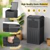 imageDevoko 33 Gallon Outdoor Trash Can with Dual Lid Heavy Duty Waterproof Resin Garbage Bins Outside Hideaway Waste Bins for Patio Outside Pool Backyard and Deck 1 BlackGray