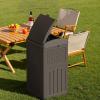 imageDevoko 33 Gallon Outdoor Trash Can with Dual Lid Heavy Duty Waterproof Resin Garbage Bins Outside Hideaway Waste Bins for Patio Outside Pool Backyard and Deck 1 BlackDeep Brown