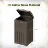 imageDevoko 33 Gallon Outdoor Trash Can with Dual Lid Heavy Duty Waterproof Resin Garbage Bins Outside Hideaway Waste Bins for Patio Outside Pool Backyard and Deck 1 BlackDeep Brown