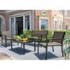 imageDevoko 4 Pieces Patio Furniture Set Outdoor Garden Patio Conversation Sets Poolside Lawn Chairs with Glass Coffee Table Porch Furniture BlackBrown