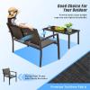 imageDevoko 4 Pieces Patio Furniture Set Outdoor Garden Patio Conversation Sets Poolside Lawn Chairs with Glass Coffee Table Porch Furniture BlackBrown