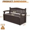 imageDevoko 80 Gallon Storage Bench Deck Box Lockable for Patio Furniture Garden Decor and Outdoor Seating for Cushions Garden Tools and Pool Supplies BlackBrown