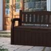imageDevoko 80 Gallon Storage Bench Deck Box Lockable for Patio Furniture Garden Decor and Outdoor Seating for Cushions Garden Tools and Pool Supplies BlackBrown