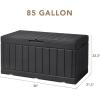 imageDevoko 85 Gallon Deck Box Lockable Resin Outdoor Storage Box waterproof Outdoor Container for Patio Furniture Cushions Pillow BrownBlack