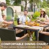 imageDevoko Outdoor Patio Dining Sets 9 Pieces Wicker Outdoor Dining Table and Chairs Set with Acacia Wood Table Top and Widened Armrests for Backyard Garden Deck BrownBlack