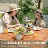 imageDevoko Outdoor Patio Dining Sets 9 Pieces Wicker Outdoor Dining Table and Chairs Set with Acacia Wood Table Top and Widened Armrests for Backyard Garden Deck BrownGrey