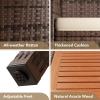 imageDevoko Outdoor Patio Dining Sets 9 Pieces Wicker Outdoor Dining Table and Chairs Set with Acacia Wood Table Top and Widened Armrests for Backyard Garden Deck BrownBrown