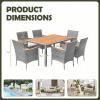 imageDevoko Outdoor Patio Dining Sets 9 Pieces Wicker Outdoor Dining Table and Chairs Set with Acacia Wood Table Top and Widened Armrests for Backyard Garden Deck BrownGrey