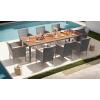 imageDevoko Outdoor Patio Dining Sets 9 Pieces Wicker Outdoor Dining Table and Chairs Set with Acacia Wood Table Top and Widened Armrests for Backyard Garden Deck BrownGrey