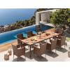 imageDevoko Outdoor Patio Dining Sets 9 Pieces Wicker Outdoor Dining Table and Chairs Set with Acacia Wood Table Top and Widened Armrests for Backyard Garden Deck BrownBrown