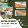 imageDevoko Outdoor Patio Dining Sets 9 Pieces Wicker Outdoor Dining Table and Chairs Set with Acacia Wood Table Top and Widened Armrests for Backyard Garden Deck BrownGrey