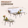 imageDevoko Outdoor Patio Furniture Set Outdoor Sectional Conversation Rope Woven LShaped Sofa Set with Patio Table and Thick Cushions for Backyard Porch Balcony Garden White