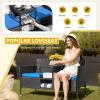 imageDevoko Outdoor Patio Loveseat Modern Rattan 2Seat Patio Conversation Set with Cushions ampamp Builtin Coffee Table Porch Furniture for Garden Lawn Backyard BeigeBlue