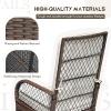imageDevoko Outdoor Rocking Chairs 3 Piece Patio Furniture Set with Side Table ampamp Cushions Wicker Porch Rocker Bistro Set High Back for Balcony Backyard Garden Beige