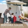 imageDevoko Patio Chaise Lounge Sets Outdoor Rattan Adjustable Back 3 Pieces Cushioned Patio Folding Chaise Lounge with Folding Table BeigeRed