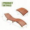 imageDevoko Patio Chaise Pool Lounge Outdoor Folding Wooden Lounge Chair for Outside Waterproof Lounge Chair 2 Piece2