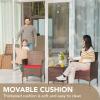 imageDevoko Patio Porch Furniture Sets 3 Pieces PE Rattan Wicker Chairs with Table Outdoor Garden Furniture Sets BrownRedBrownRed