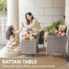 imageDevoko Patio Porch Furniture Sets 3 Pieces PE Rattan Wicker Chairs with Table Outdoor Garden Furniture Sets BrownRedGreyBeige